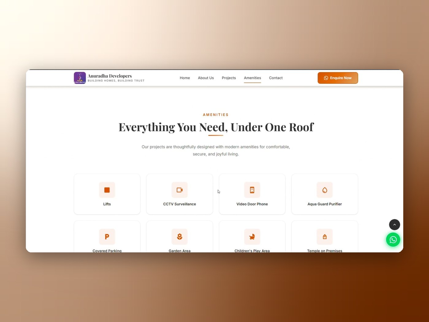 Anuradha Developers website designed by Nishi's Solution