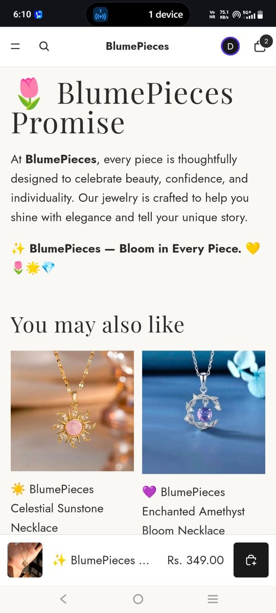 BlumePieces brand promise section