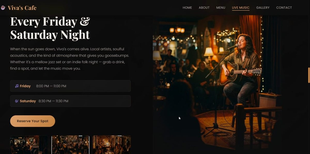 Viva's Cafe live music section